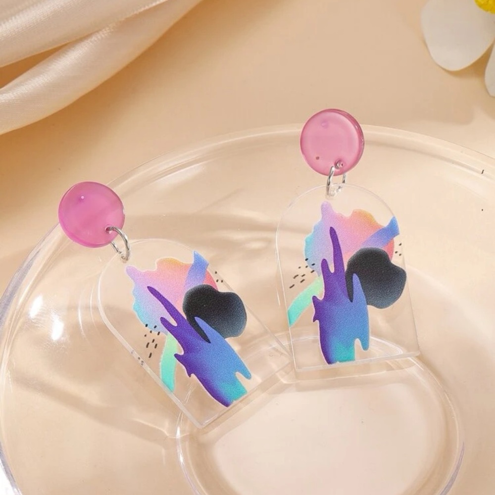 🌵 Awesome Colorful Abstract Desert Vibes Acrylic Earrings 🌵